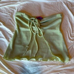 Edikted Split Front Shimmery Tie Tube Top